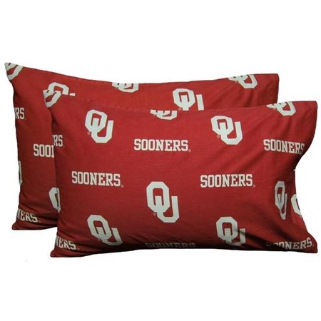 COLLEGE COVERS College Covers OKLPCSTPR Oklahoma Printed Pillow Case- Set of 2- Solid OKLPCSTPR